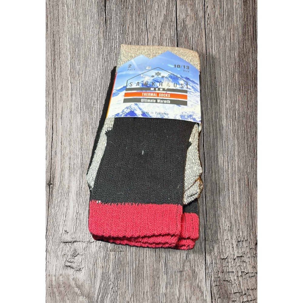 SAWKHAUS ULTIMATE WARMTH THERMAL SOCKS 2 PAIRS MENS SIZE 10-13 NEW